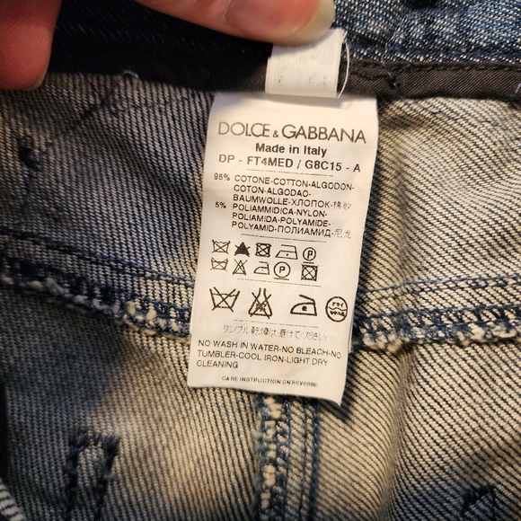 Dolce & Gabbana Lace Panel Blue Jeans - Picture 8 of 10